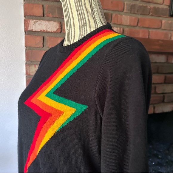 Run & Fly Lightning Bolt Jumper Sweater in Navy Blue Sz XS - Picture 6 of 9